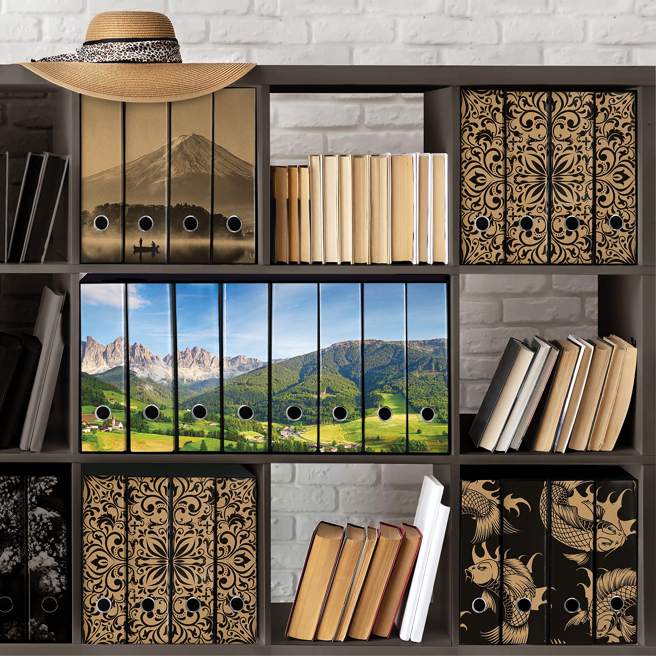 Set da 8 raccoglitori ad anelli SCENARIO ALPINO - Faldoni SHAREPRINTING (H31 con 4 anelli)