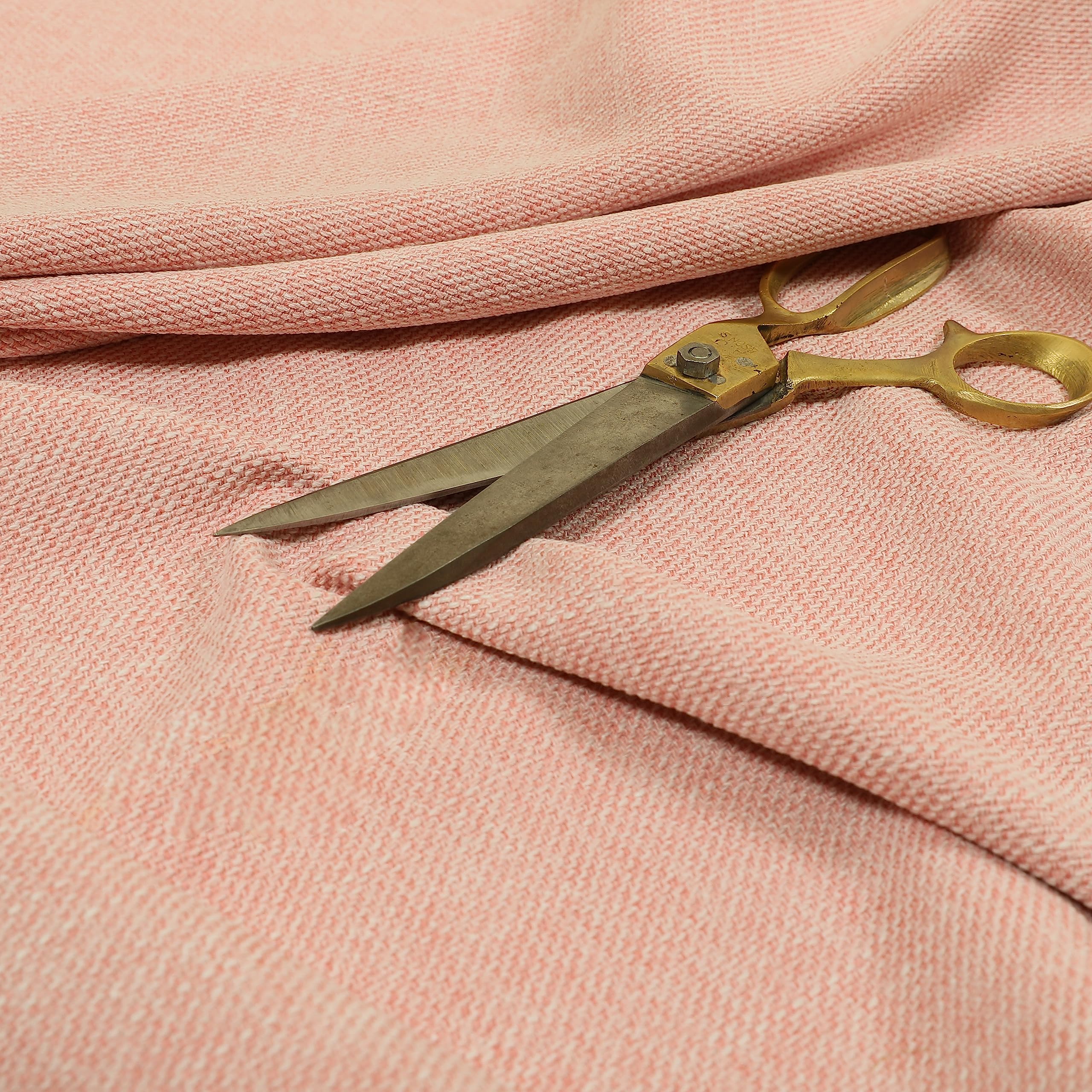Redbrick Mill Fabrics Flame Retardant Pastel Toned Plain Chenille Hard Wearing Furnishing Upholstery Fabric in Pink (1 Metre)