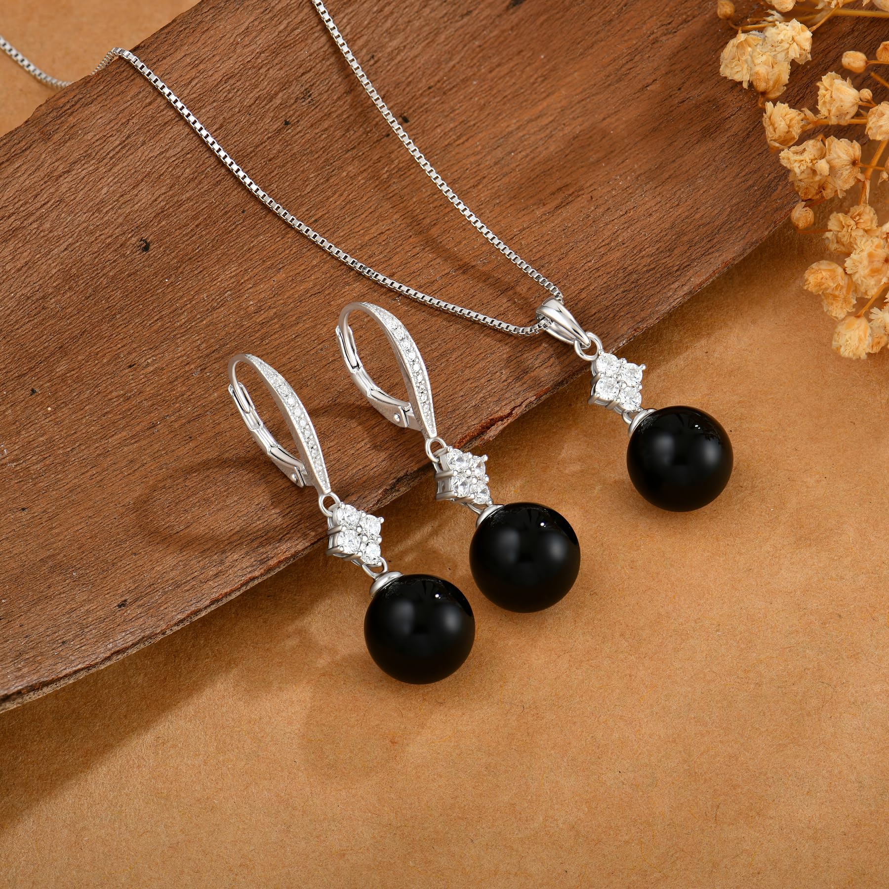 Oskani Pearl Necklace for Women 925 Sterling Silver Whit 5A Cubic Zirconia Dainty Pearl Pendant Necklace Jewelry Mother's Day Birthday Christmas for Wife Mom Her