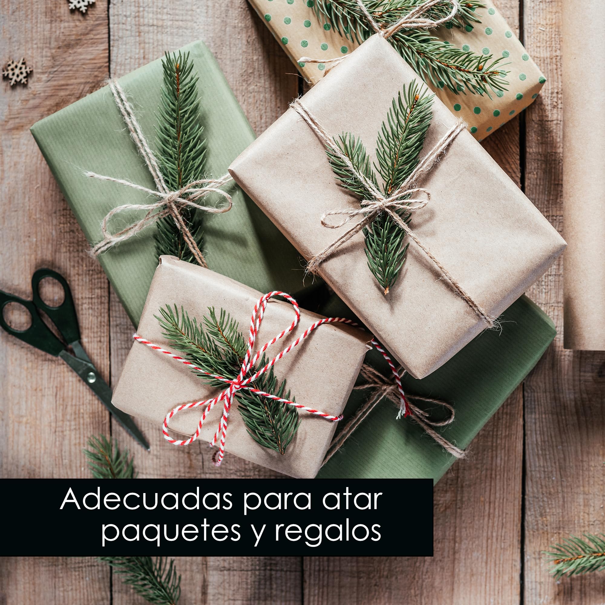 OfficeTree Cuerda Manualidades 100 m - Cuerda de Yute 1 Rollo - Producto Natural de para el Hogar, Jardinería, Artesanía y Decoración