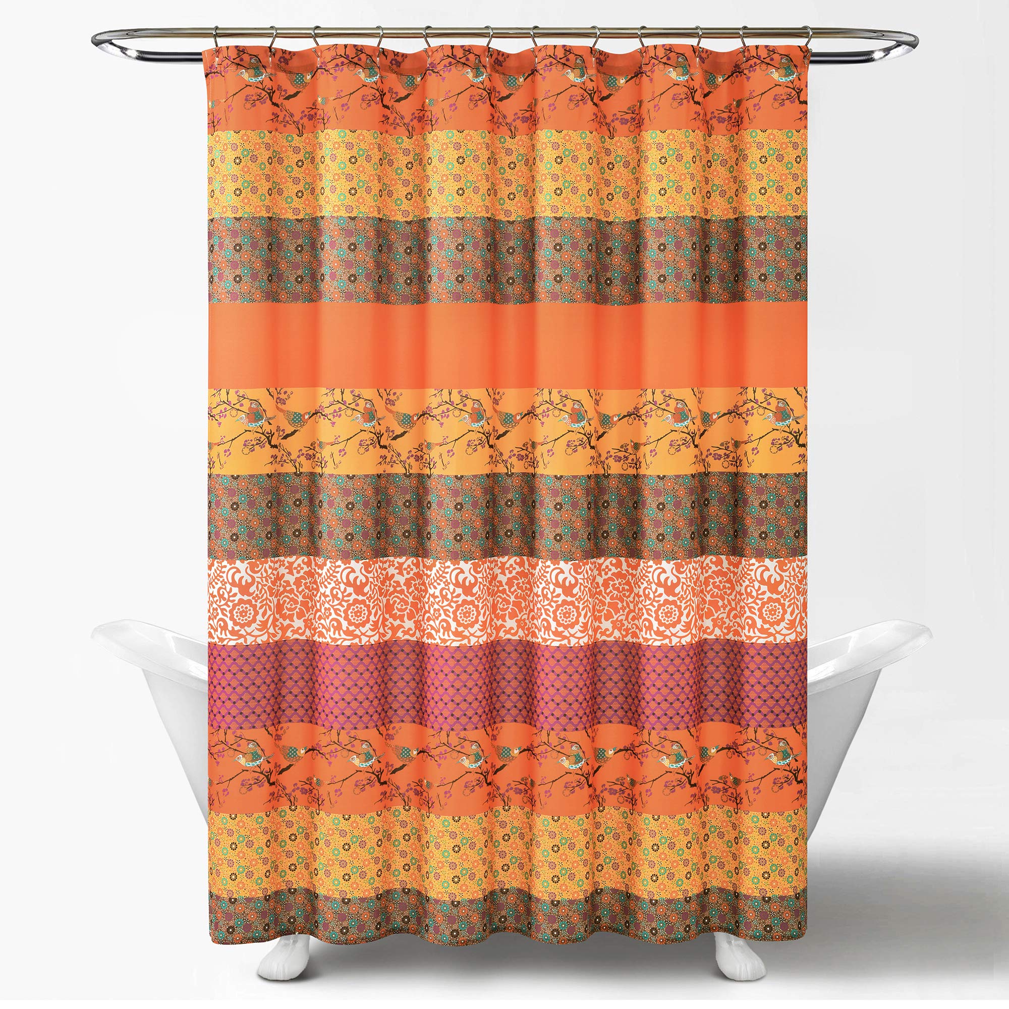 Lush Decor Zasłona prysznicowa Royal Empire, 183 cm x 183 cm, mandarynka
