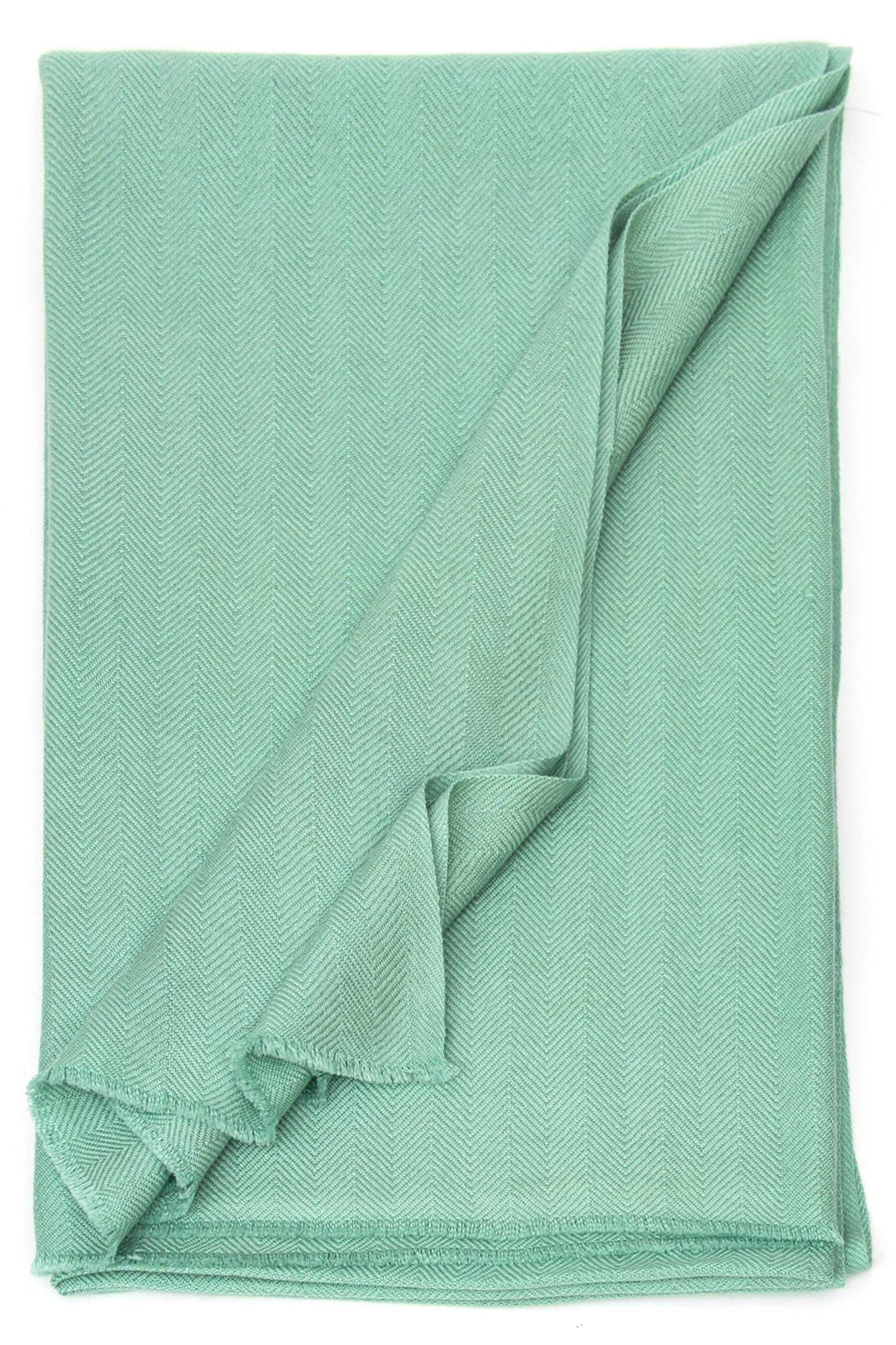 Coperta Sciarpa realizzata in Kashmir (confezione regalo) Inteligente Merino Lana Seta Cashmere Misto Plaid grande estremamente morbida Pashmina Turchese