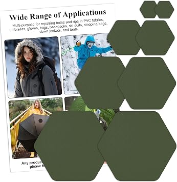 Harsgs Down Jacket Repair Patches Self Adhesive for Nylon Repair, Green
