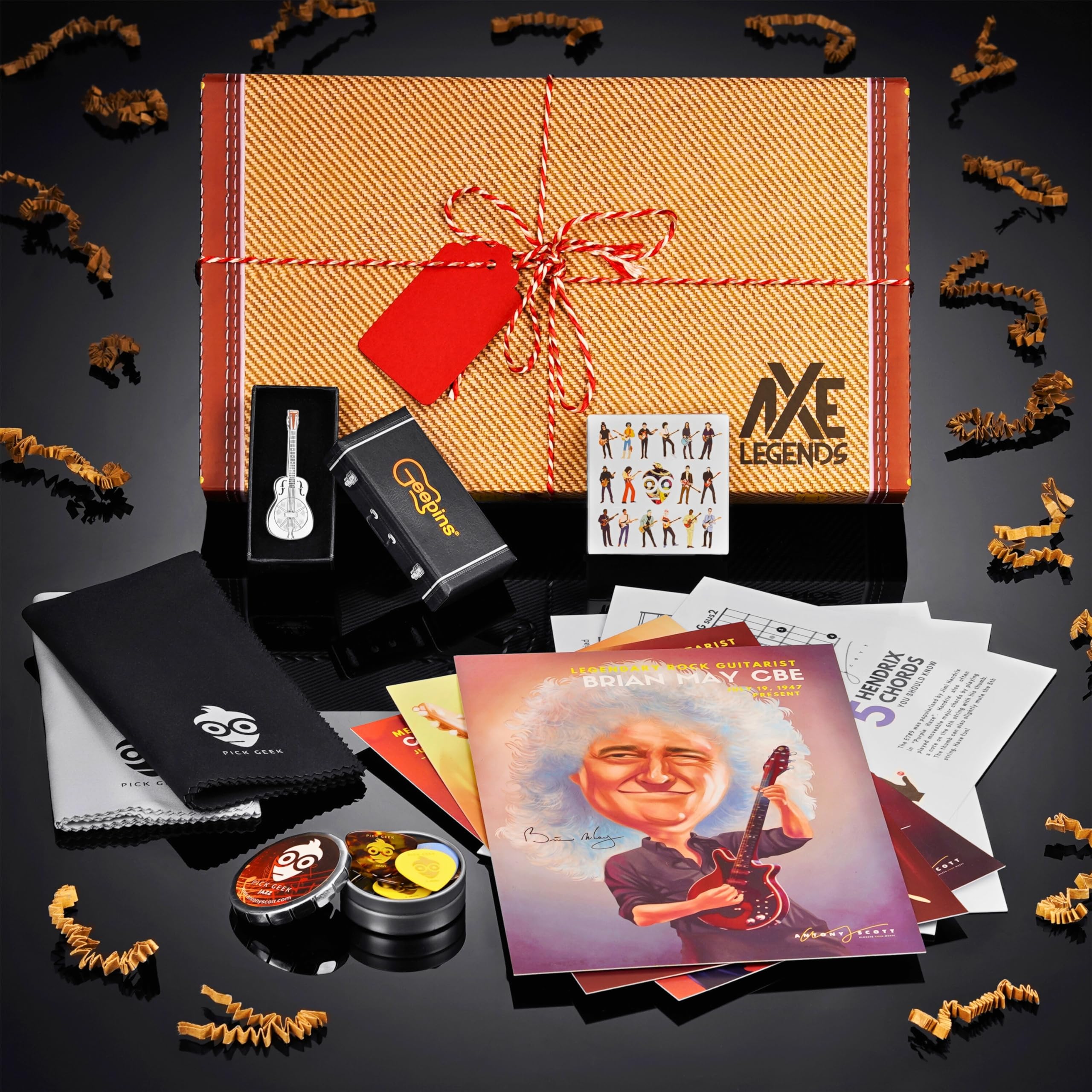 Guitar Gift Box Set by Antony Scott, Silver Resonator, Martin