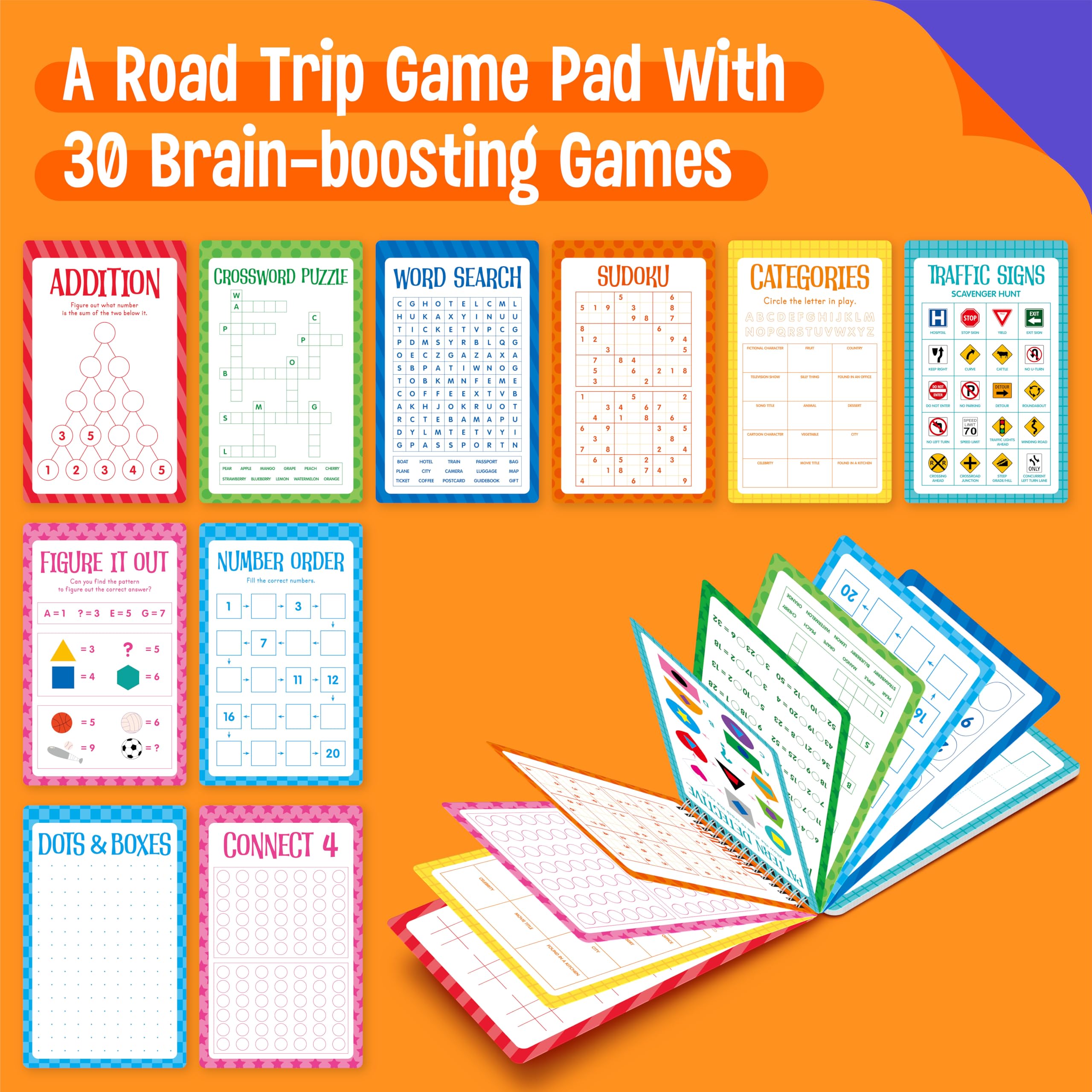 Logic Puzzles Game Pad, 30 Reusable & Erasable Logical Thinking Games-Sudoku, Scavenger Hunt, Math Games - Image 2