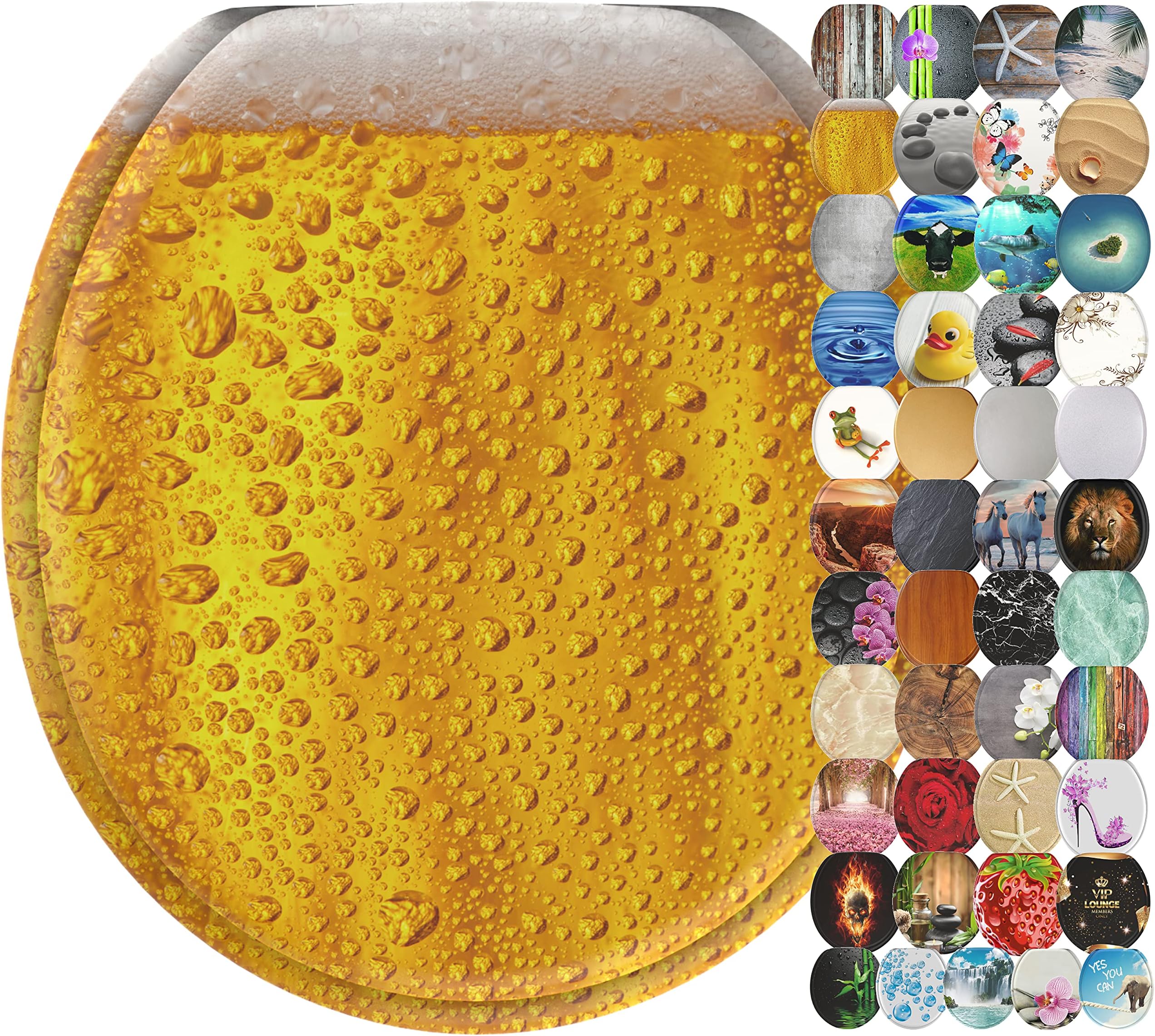 PIAOCAIYIN Resin Toilet Seat, Safety Clear Toilet Seat, Thickened