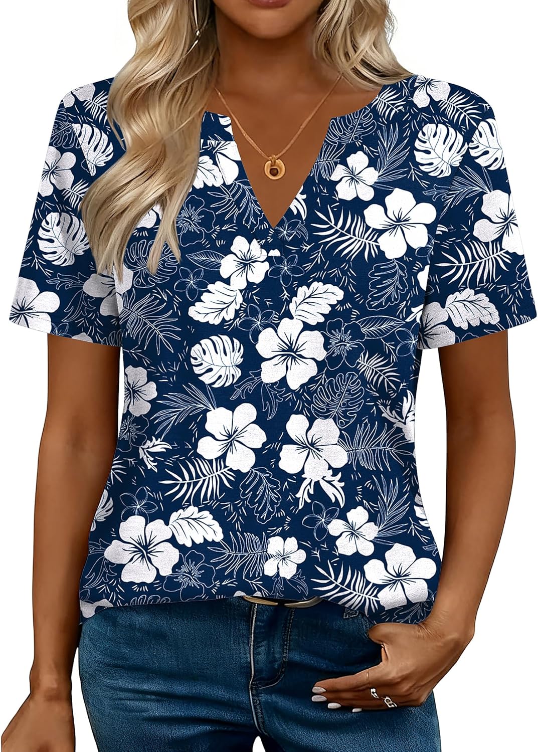 Zeagoo Womens Tops Short Sleeve V Neck Tee Shirts Cute Dressy Casual Clothing Business Work Blouse - Image 4