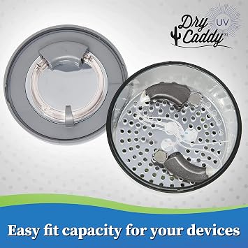 DryCaddy UV by Dry & Store | UV-C and Industry-Leading Desiccant to Keep Hearing Aids or Small Electronics Clean and Last Longer (Hearing Aid Dryer)