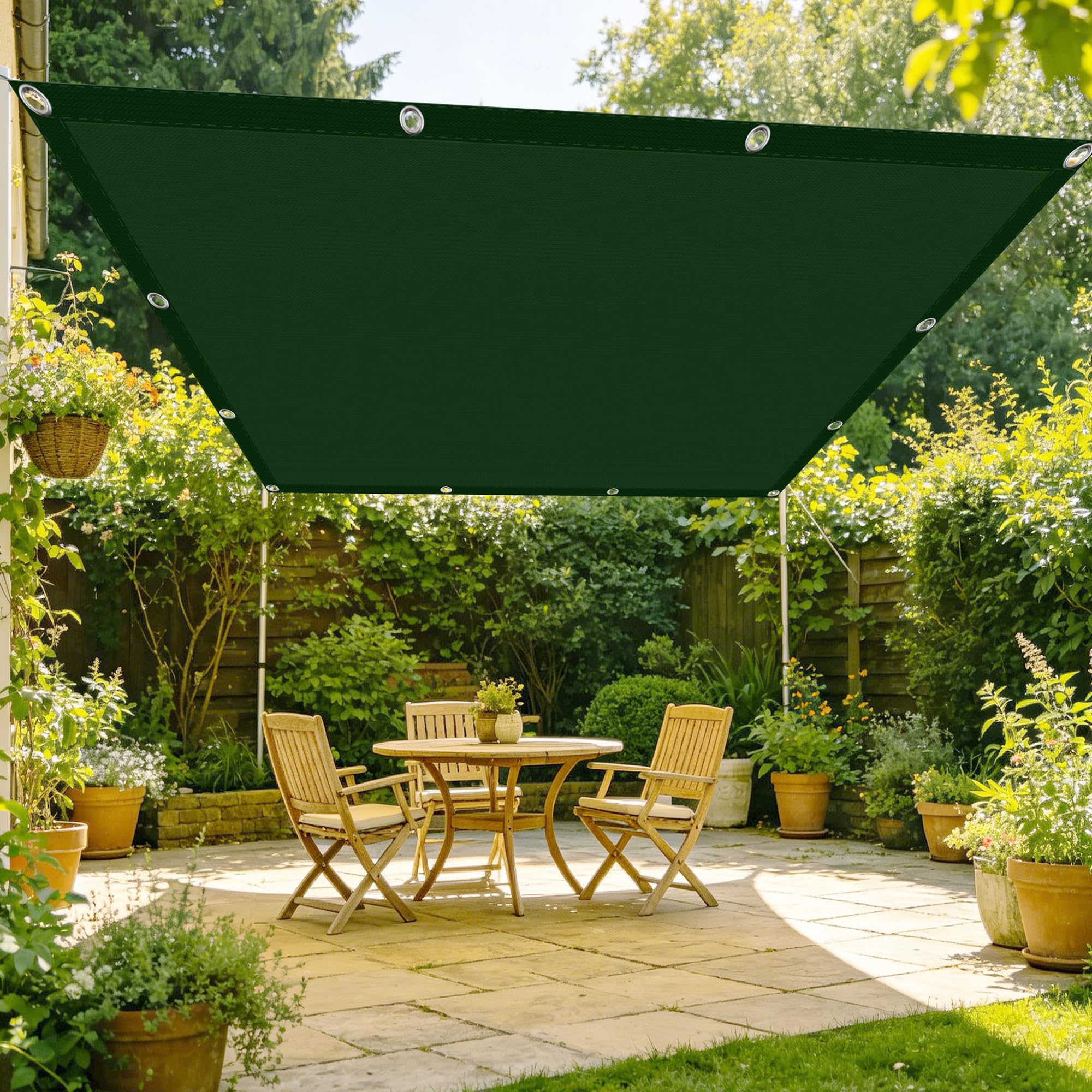 Voile d'ombrage respirant et imperméable pour aménager un salon de jardin ombragé