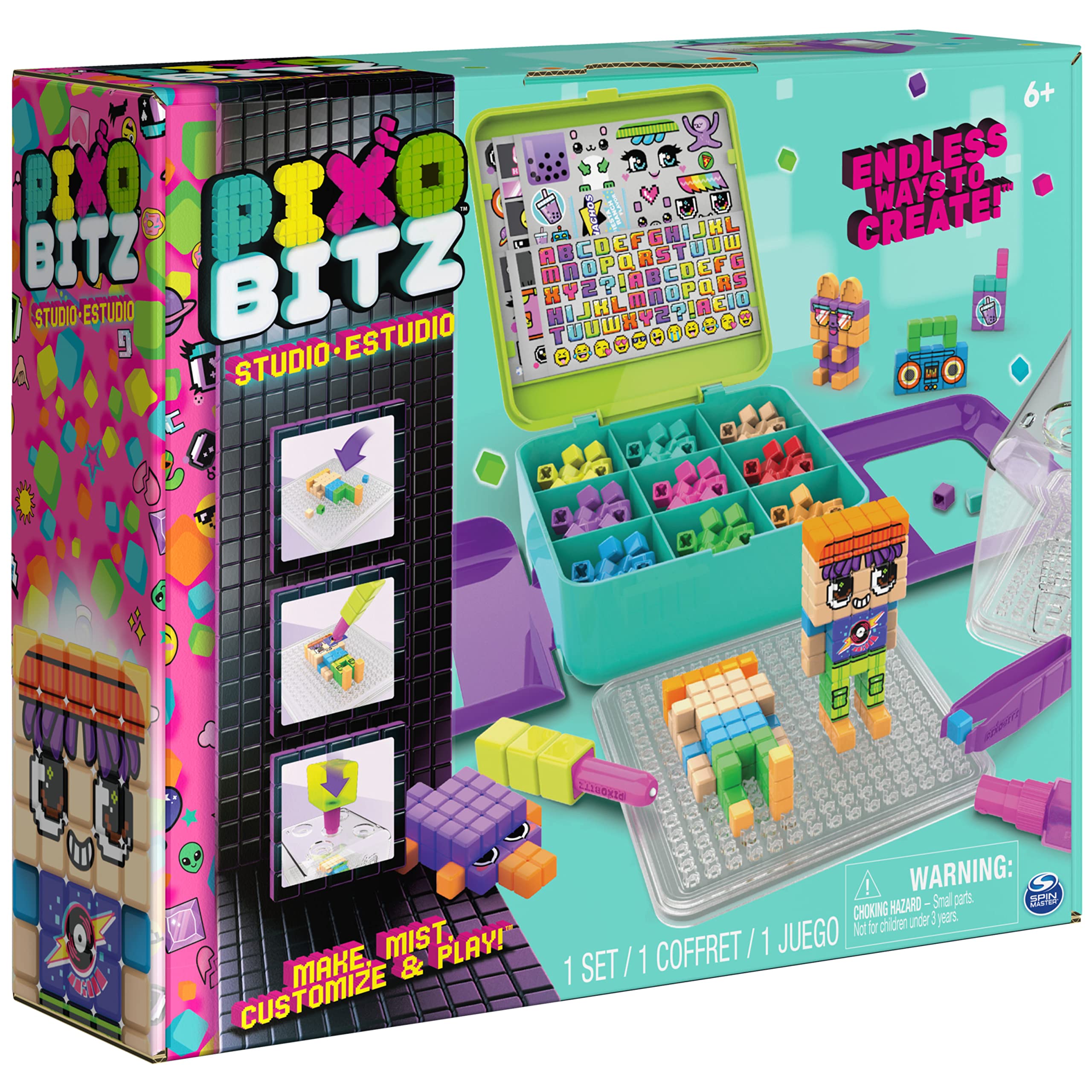 Paw Patrol Pixobitz Studio | Gioco Creativo per Bambini e Bambine | 500 bitz idroadesivi | Decorazioni e Accessori per creazioni in 3D | Giochi per Bambini dai 6 Anni in su