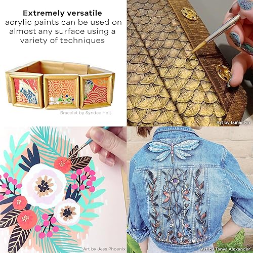 Miniatura 6 de Pintura acrílica metálica Jacquard Lumiere de 2.25 onzas, color azul dorado , Acrílico, Paquete de 10