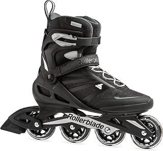 Rollerblade Zetrablade Men's Fitness Inline Skates - 80mm Wheels, Beginner Support, Black/Silver
