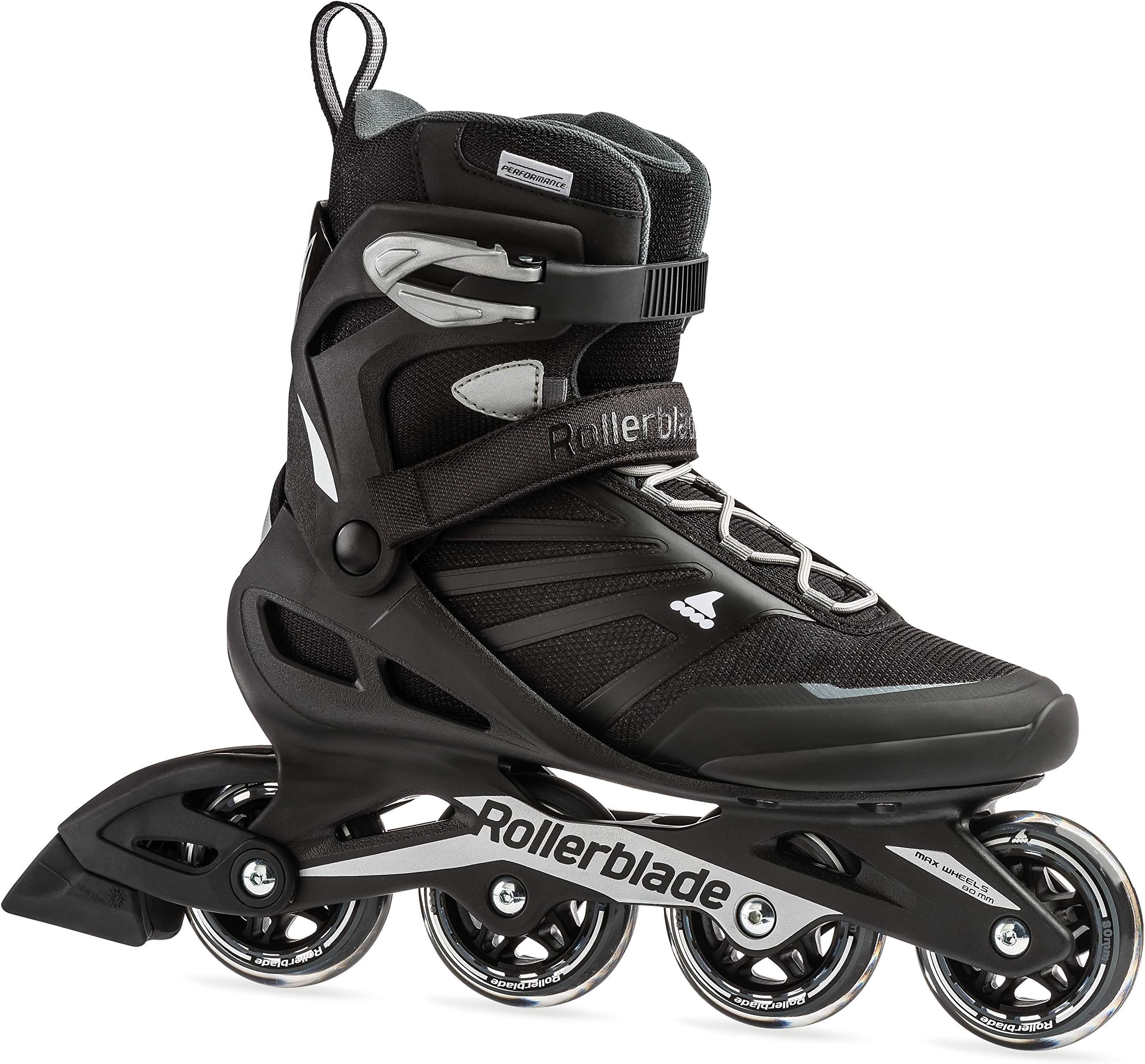Zetrablade Men's Adult Fitness Inline Skate, Black and Silver, Performance Inline Skates