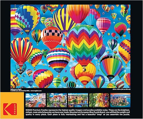 Miniatura 9 de RoseArt Kodak Premium - Rompecabezas de 1500 piezas para adultos con globos aerostáticos sobre las nubes
