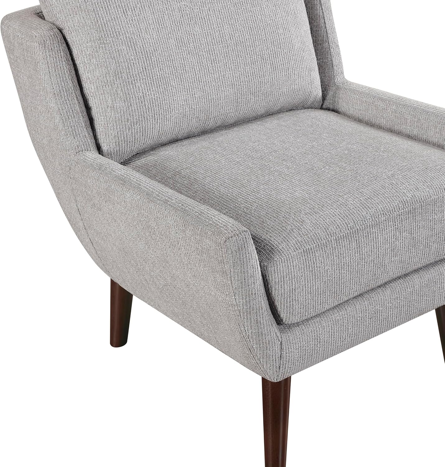 Lexicon Modern Wingback Accent Chair, Chenille Fabric Upholstered Lounge Reading Arm Chair, Solid Wood Legs for Living Room, Bedroom, Supportive Padded Pocket Coil Seat, Easy Assembly, Gray