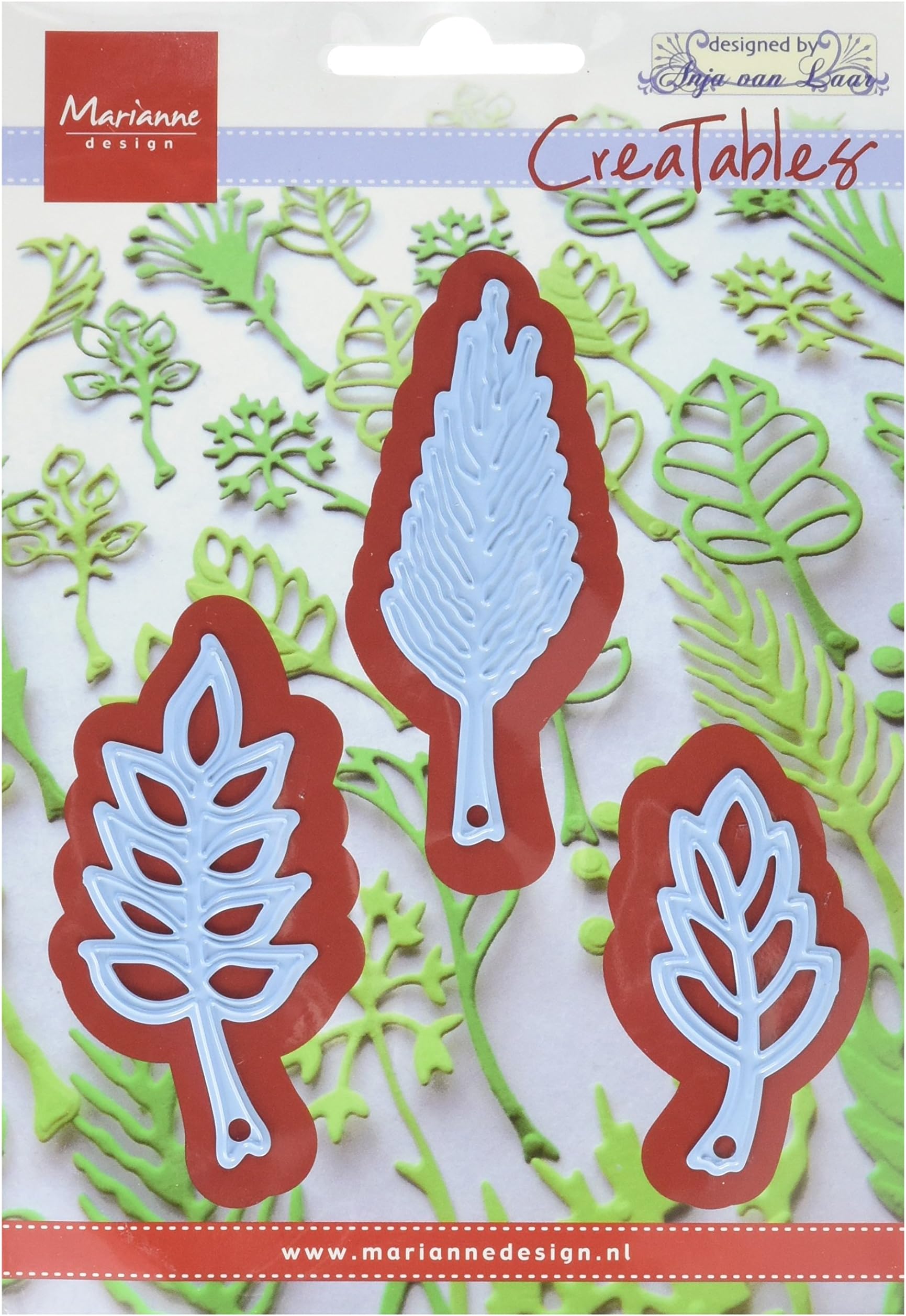 Ecstasy Crafts Marianne Design Creatables Dies, 0.75 by 2.375-Inch, Anja's Leaves 2