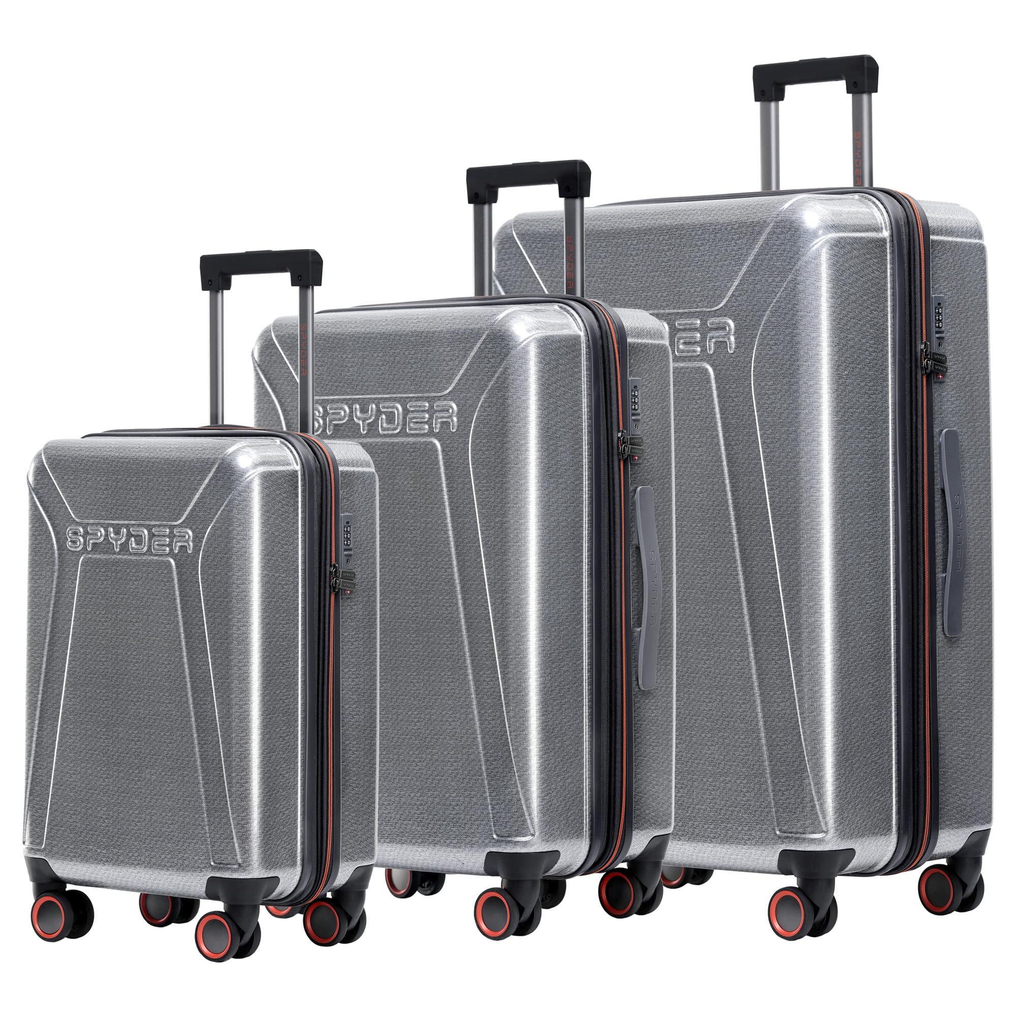 Spyder Traverse 3 Piece Luggage Set 360 Spinner Wheels TSA Approved Lock 20 Inch Carry On 25 Inch