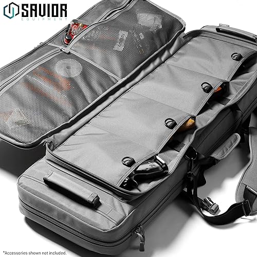 Miniatura 3 de Savior Equipment Specialist Series Tactical Double Long Gun Bag Case Backpack 4 Pistol Handgun Storage, Lockable Zippers, Padded Drag Handles,