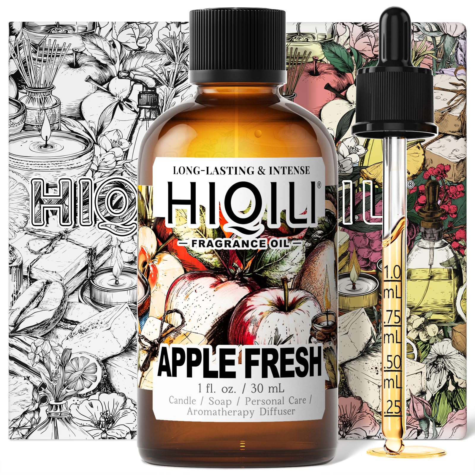 HIQILI Apple Fresh Fragrance Oil for Candle &amp; Soap Making - 1 Fl Oz