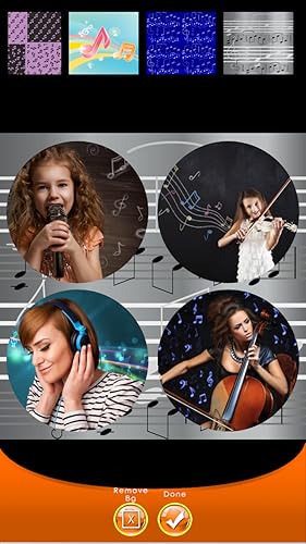 Colagem de notas de música