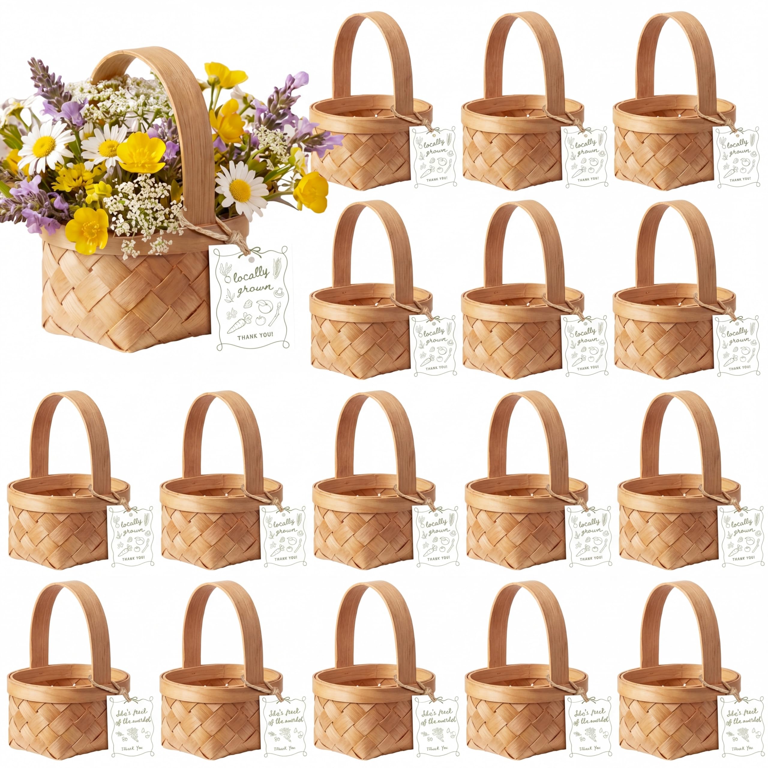 Photo 1 of LemonRoad 20 Sets Mini Picnic Basket with Card