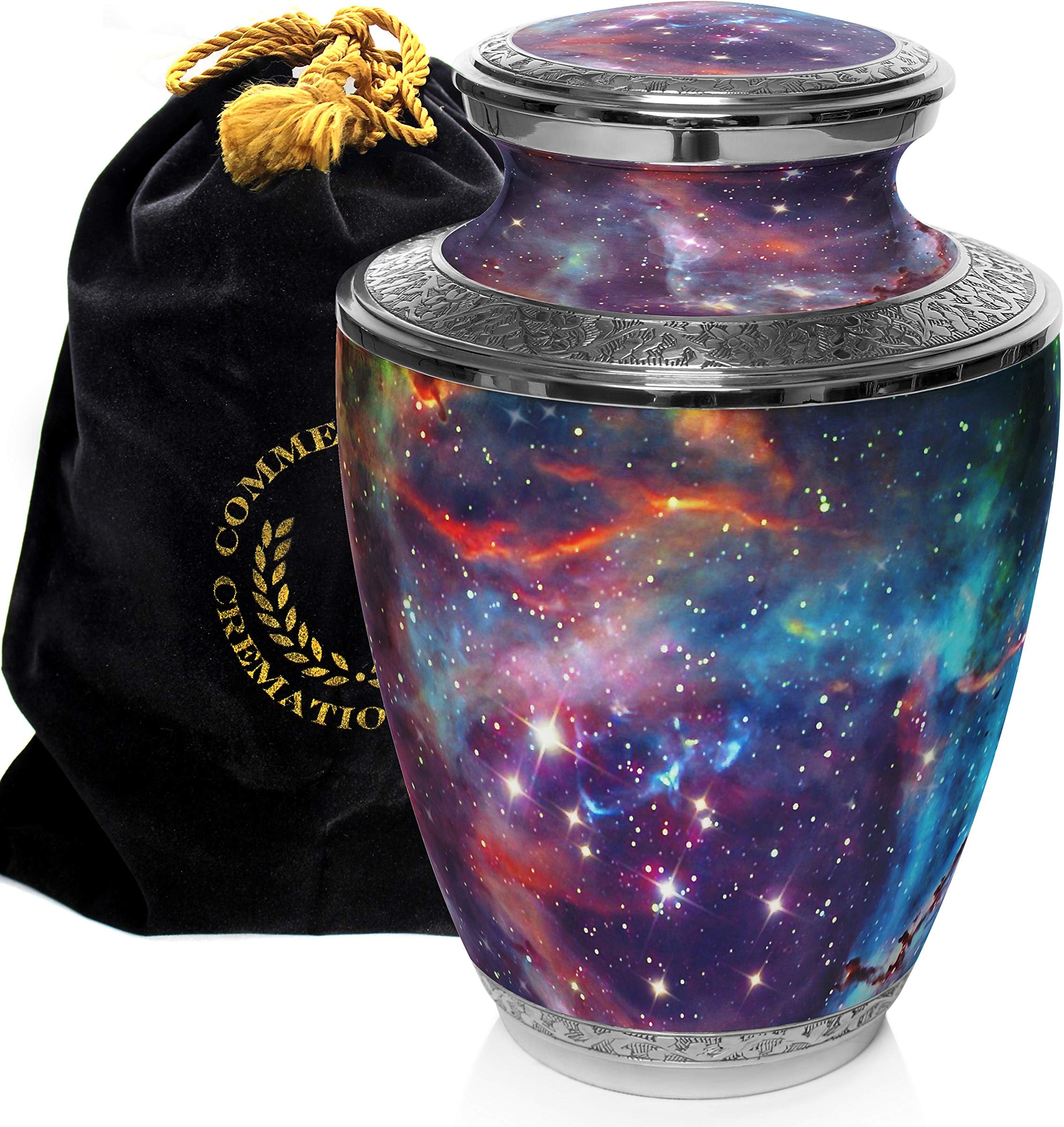Cosmic Galaxy Universe Cremation Urns for Human Ashes Adult for Funeral, Burial, Columbarium or Home, Cremation Urns for Human Ashes Adult 200 Cubic Inches, Urns for Ashes, Adult/Large