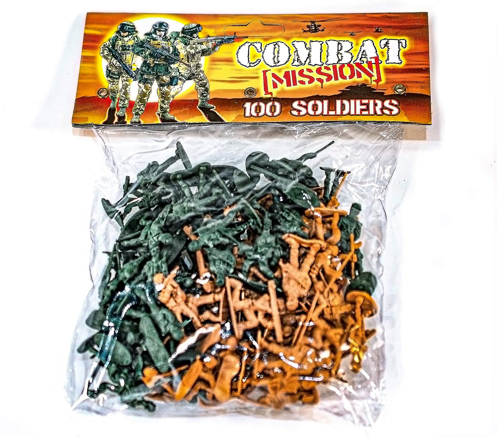 KandyToys Plastic Combat Mission Toy Soldiers Bag, 100 Pack, Multicolor, TY7537_1