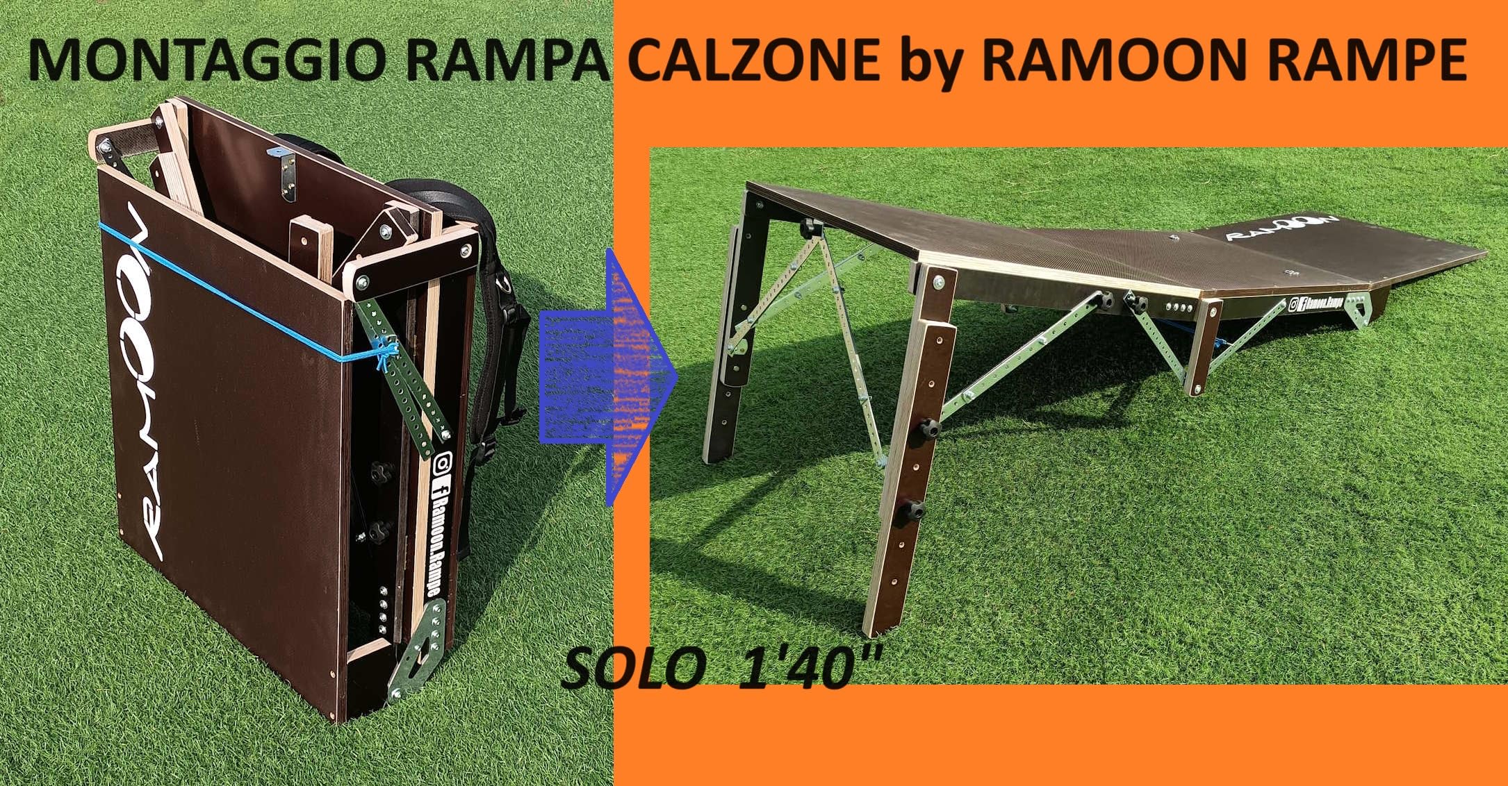 Ramp MTB, BMX, Dirtbike zum Springen, faltbar, tragbar auf der Schulter, von Ramoon Rampe.