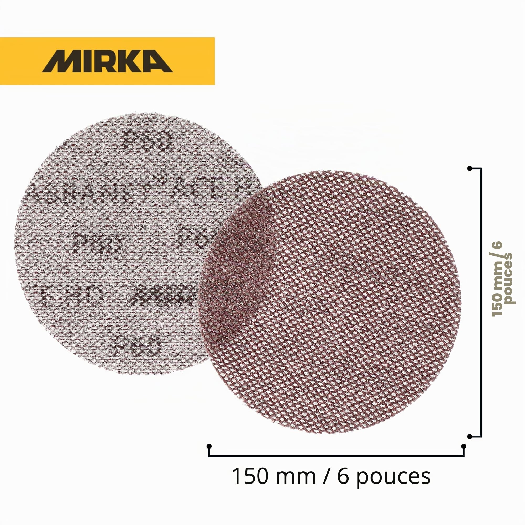 Mirka AH24102560 Lot de 25 disques abrasifs pour ponçage ABRANET Ace HD 150 mm Grain 60 Marron 150 mm