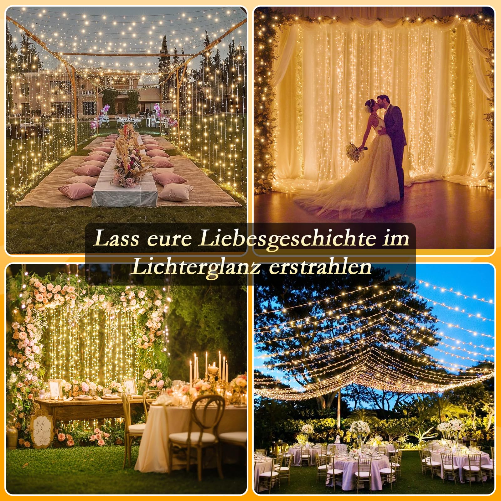 Lichterkette Außen 1000 LEDs 100M Warmweiß IP44 Wasserdicht Strombetrieben, Outdoor Lichterkette mit Fernbedienung 8 Modi Timer für Garten Balkon Weihnachten Hochzeit Party