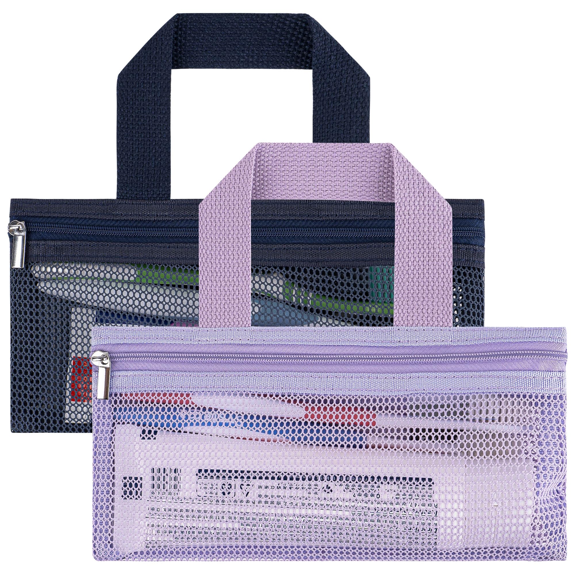 Linkidea Lot de 2 pochettes de voyage pour brosse à dents manuelles, sacs de transport portables en maille avec fermeture éclair pour dentifrice, compatibles avec Colgate Extra Clean, Oral-B