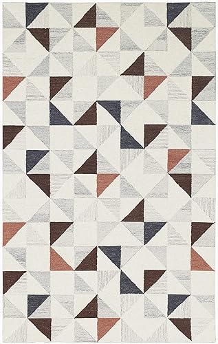 Miniatura 3 de Fab Habitat Expert Weavers - Alfombra de lana india pura enganchada a mano para interiores, proporciona comodidad y belleza para el uso diario,