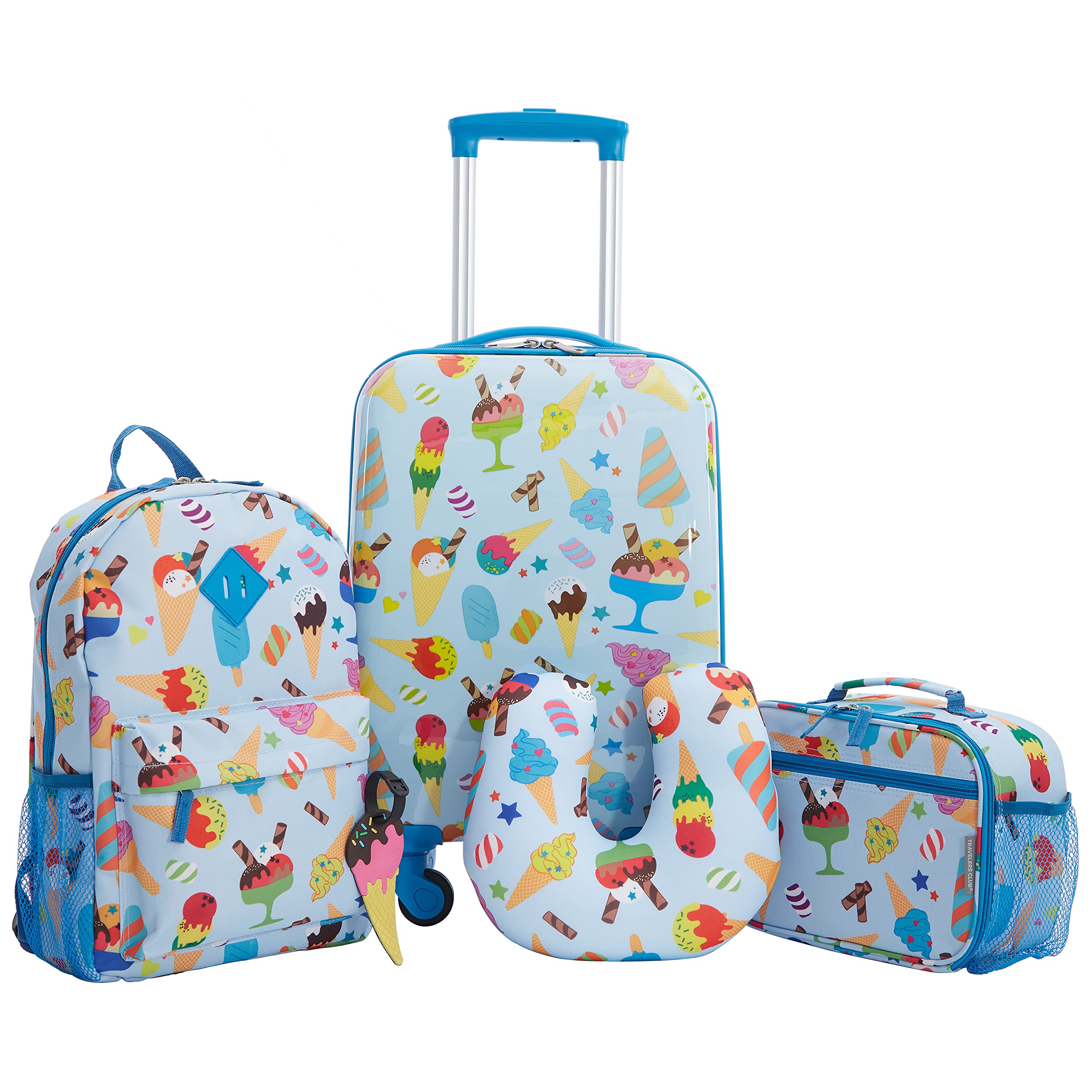 travelers club 5 piece kids' luggage set, ice cream