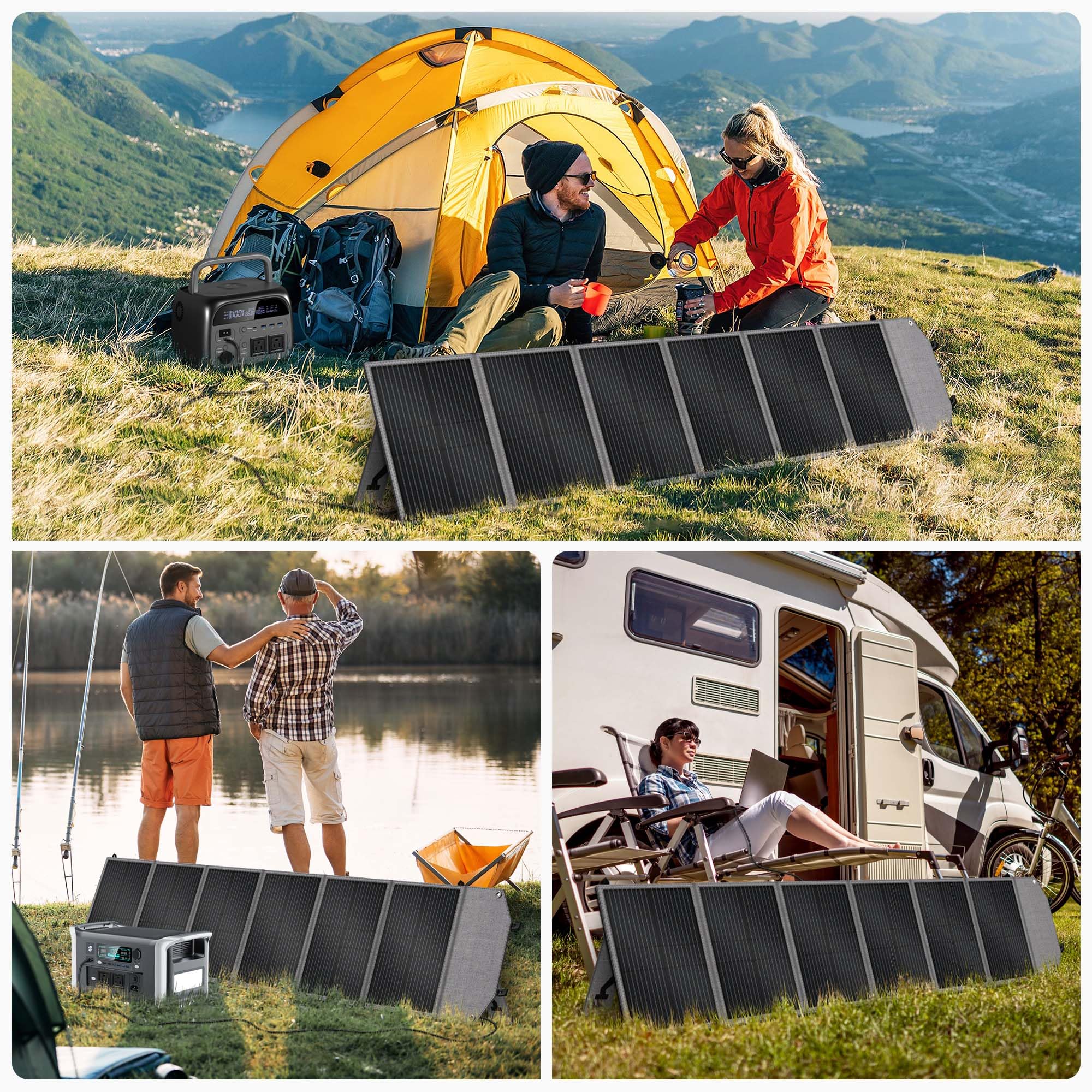 Faltbare Solarpanel 200W Monokristallin 20V für Powerstation Camping Wohnmobil