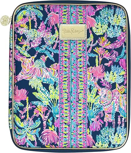 Lilly Pulitzer Agenda folio con bolsillos interiores y cierre de cremallera, cartera de viaje tamaño para adaptarse a todos los planificadores