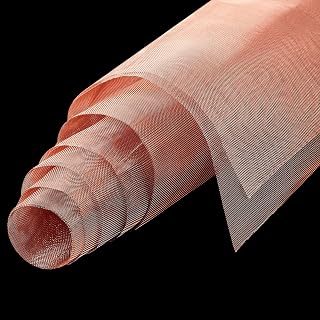Copper Mesh Screen 40 Mesh Copper Mesh 13 x 40 Inches Pure Copper Screen for Dense Filter Screen Mesh Blocker Scrubber Clean DIY Fill Fabric (2 Pieces)
