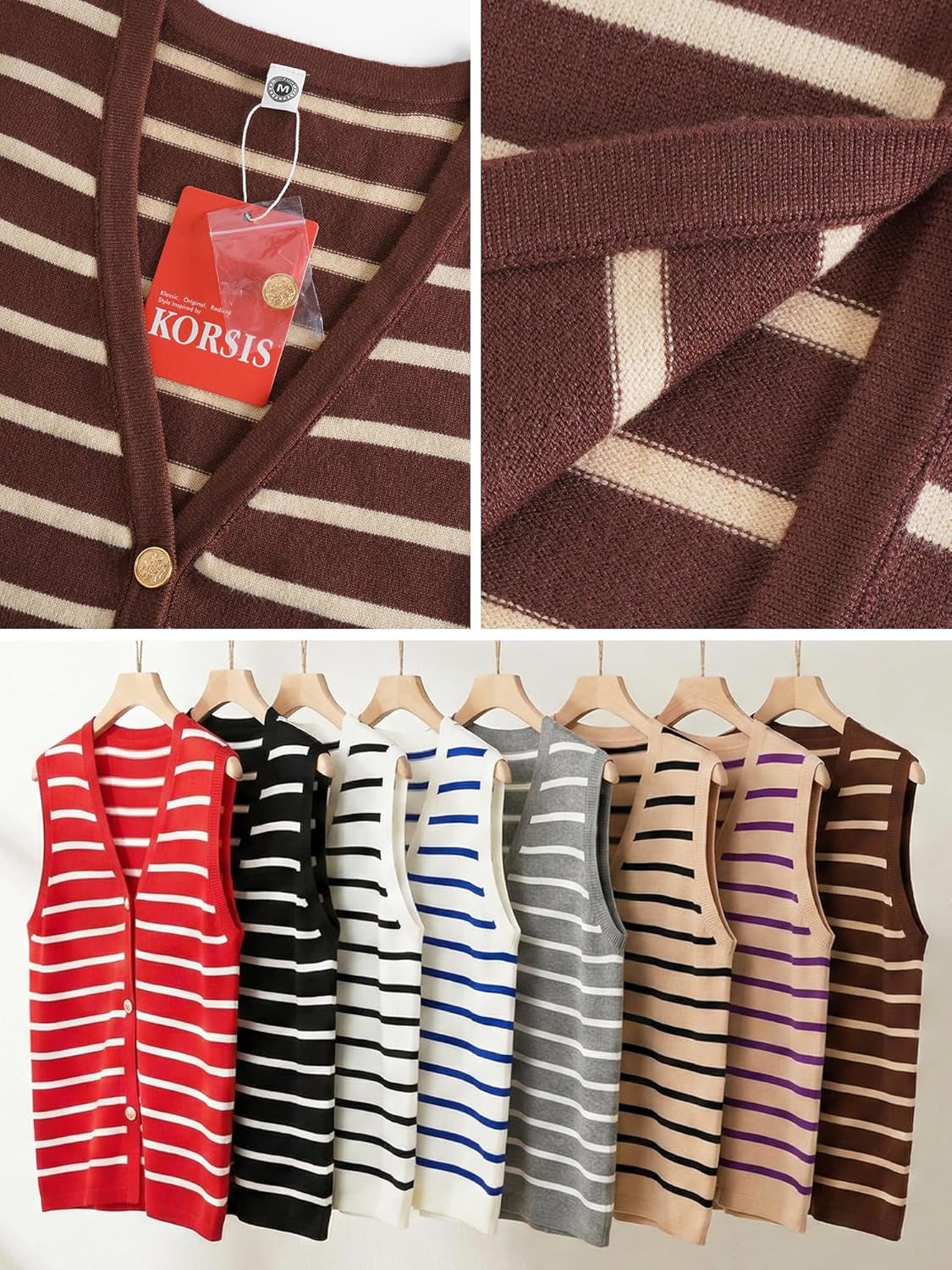 KORSIS Sweater Vest Tops for Women Button up Fall Outfits Fashion Casual Shirts Coat Knit Cardigan jacket Work Clothes - Image 7