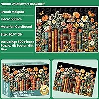 Vista 6 de Rompecabezas de 500 piezas para adultos Rompecabezas de libros de flores silvestres vintage Rompecabezas de flores de cartón reciclado de 500