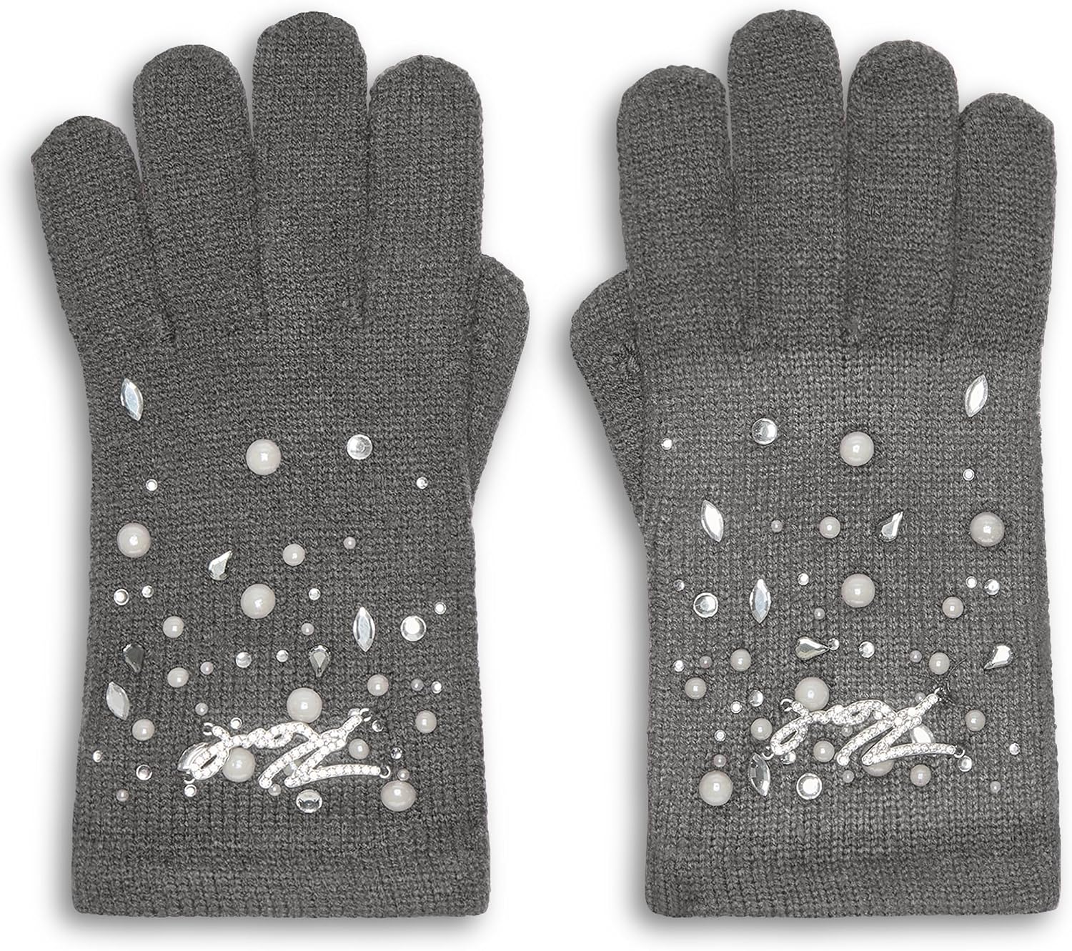 KARL LAGERFELD Women's Crystal and Pearl Studs Gloves