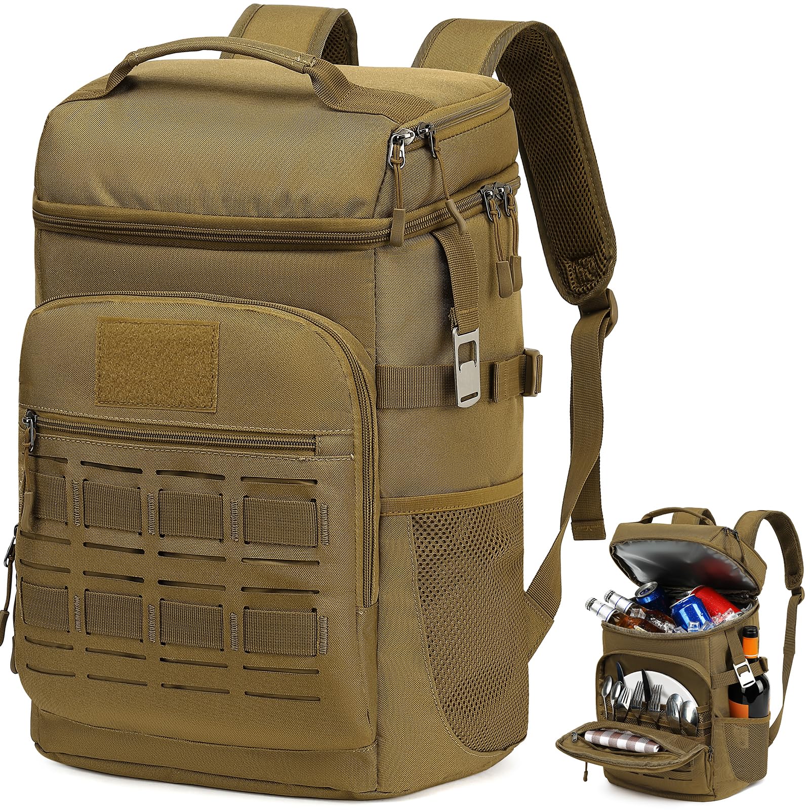 Sac à Dos Isotherme Tactique 25L Imperméable et Antifuite Sac à Dos Glaciere Souple Léger pour Hommes Femmes pour Pique-Nique, Camping, Voyage, Randonnée, Plage
