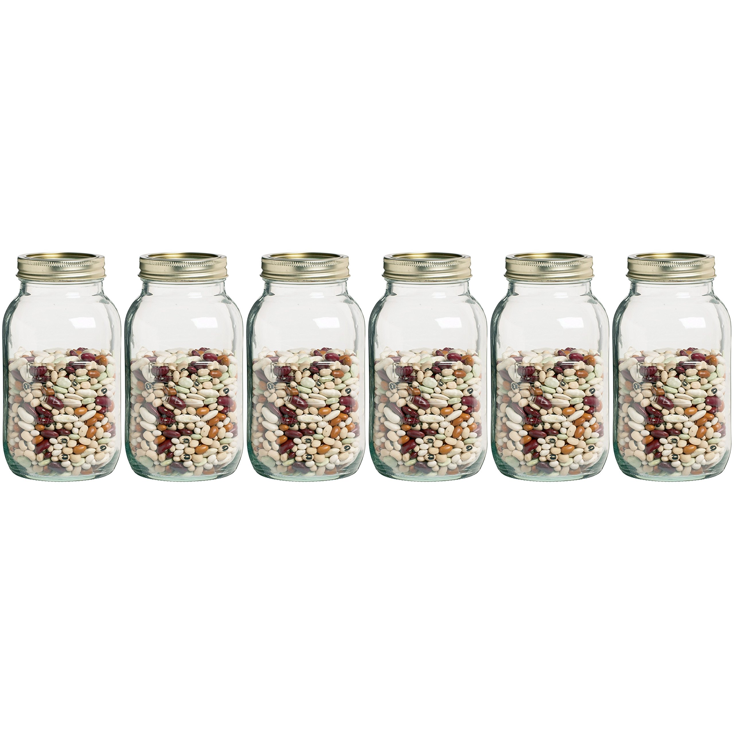 KitchenCraftHome Made Preserving Jars with Lids, Glass, 1 L, Set of 6