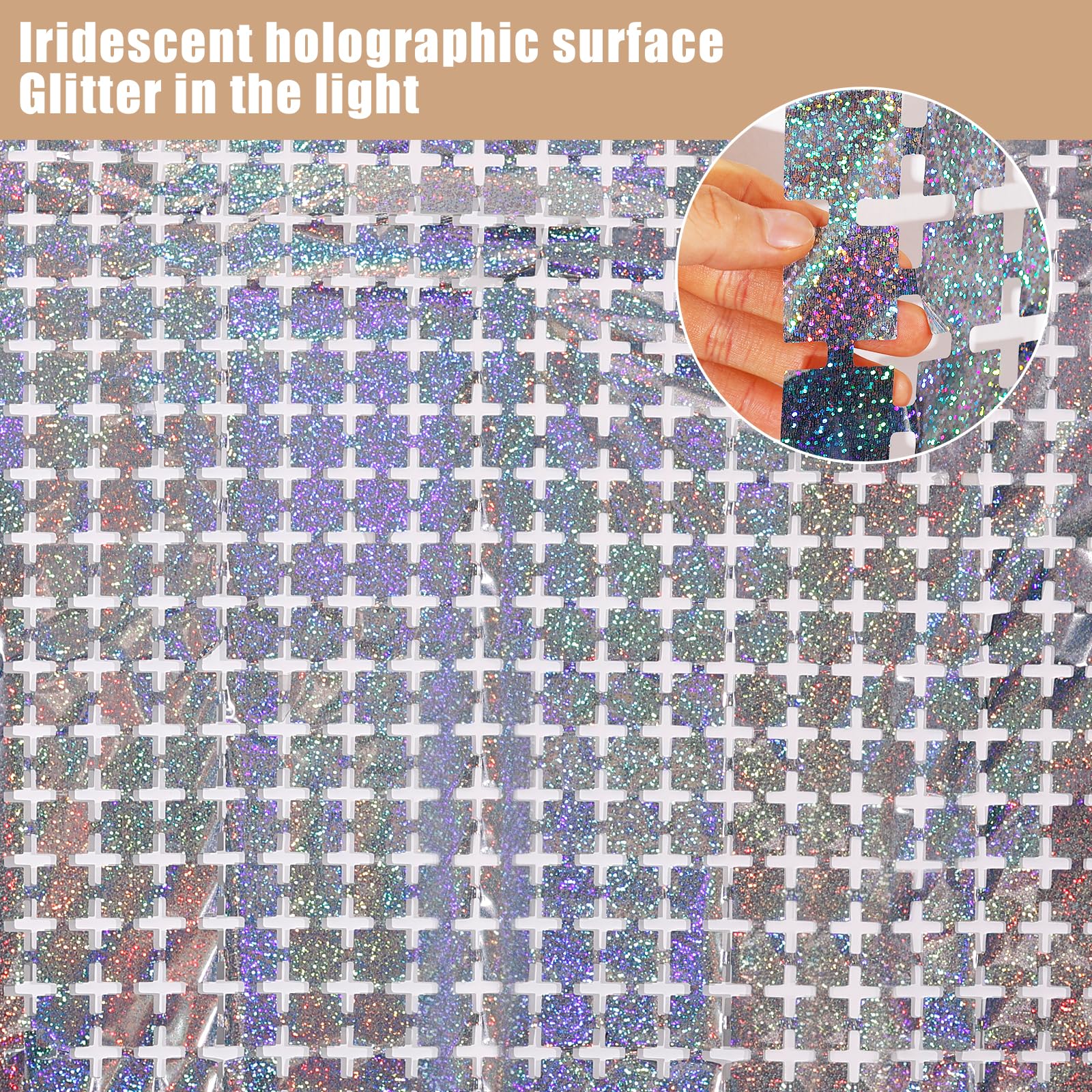 Disco Folienvorhänge 4 Stück - Glitzer Hintergrund 2x1m Für Partys