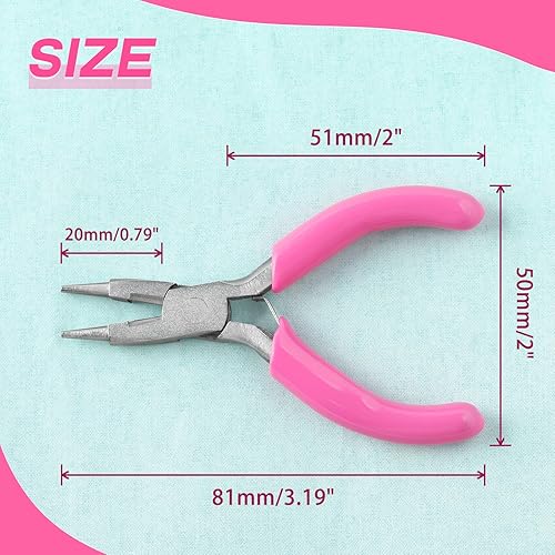 Miniatura 26 de SPEEDWOX Mini alicates de punta larga de 3 pulgadas con mango de PVC rosa para fabricación de joyas, envoltura de alambre, cuentas, manualidades