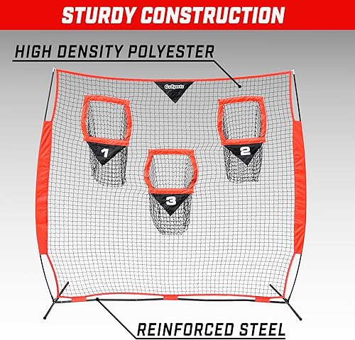 Miniatura 4 de GoSports Football Throwing Net - 8 x 8 ft or 6 x 6 ft Nets - Choose Black or Red 8 x 8 pies