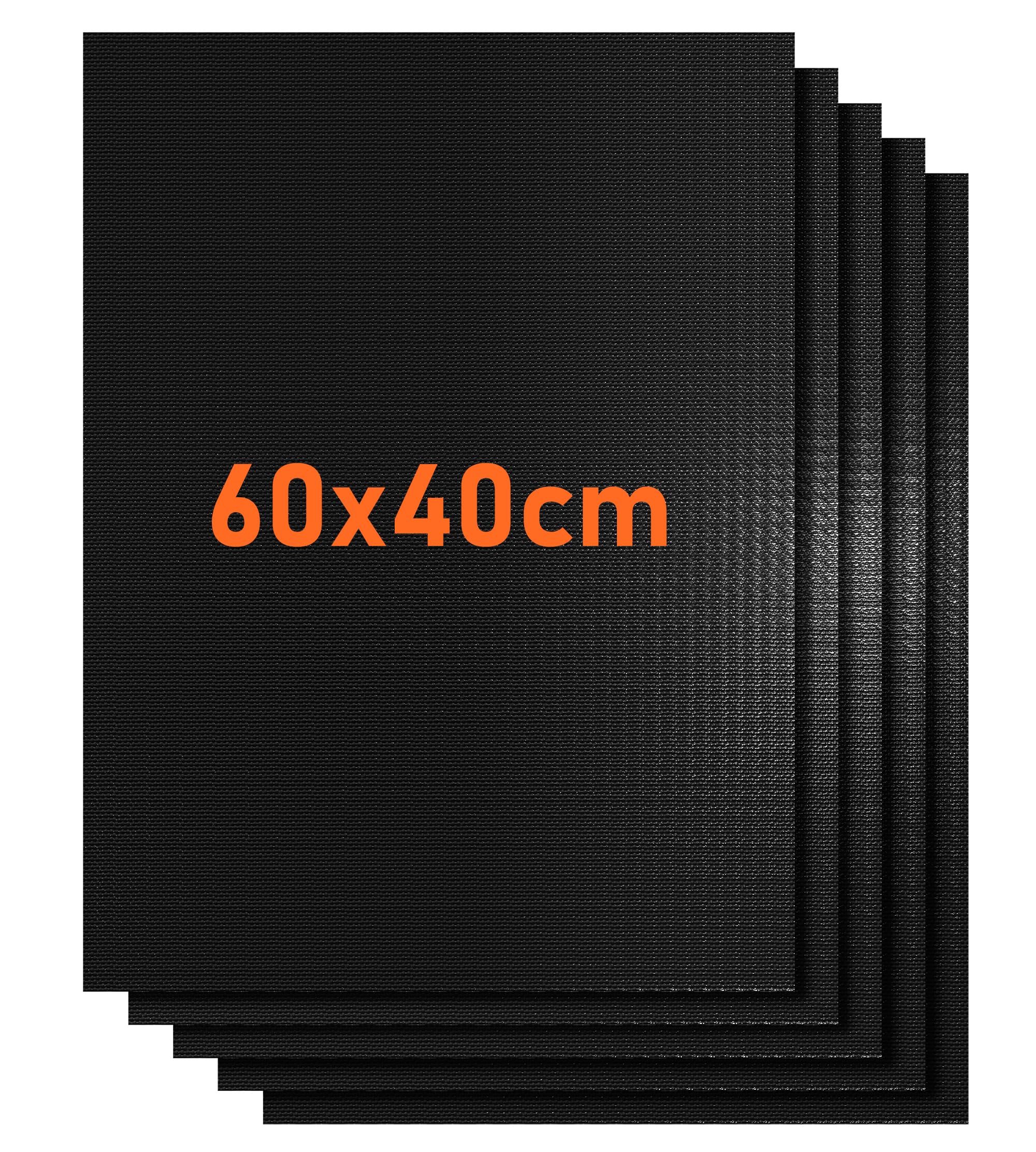 BBQ Grillmatte für Gasgrill 5er Set 40x60CM Grillmatten Grillplatte Gasgrill fur Holzkohlegril, Backmatte Backpapier Wiederverwendbar