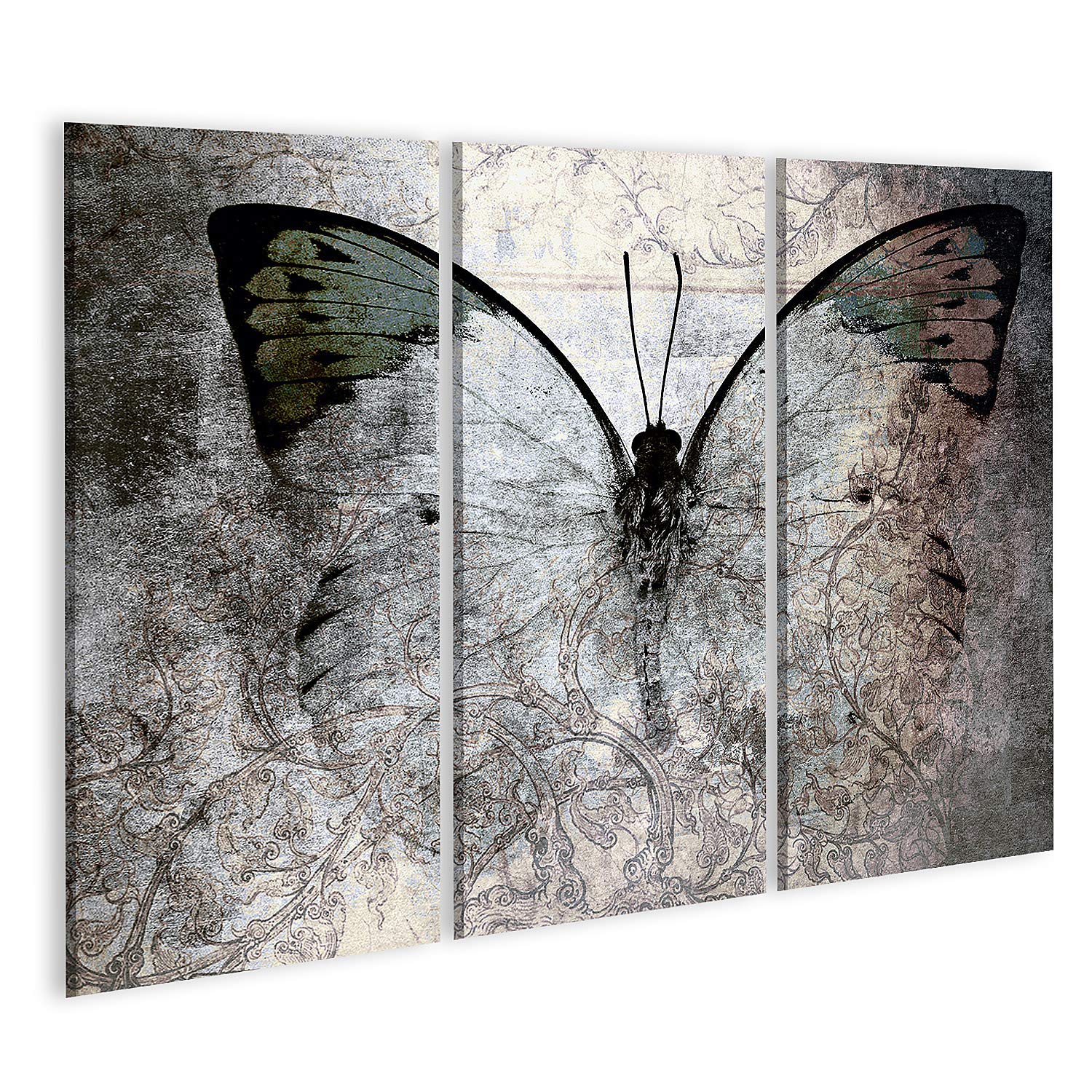 islandburner Image sur toile Abstrait Papillon Fond teinté Peinture murale Salon Maison Bureau Poster Images GBUO-3Px