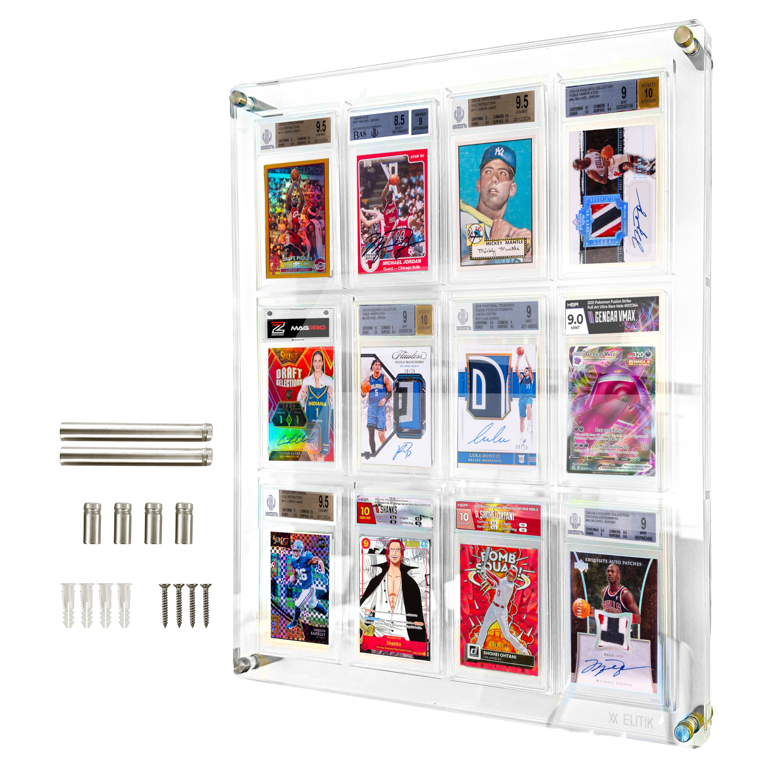 Amazon.com: ELITIK Acrylic Card Display Case for BGS, HGA & MAGPRO Slabs –  Holds 12 Graded Cards, Wall Mount or Desktop Frame, Premium Clear Acrylic  Display for Sports Cards, Baseball, Basketball... :