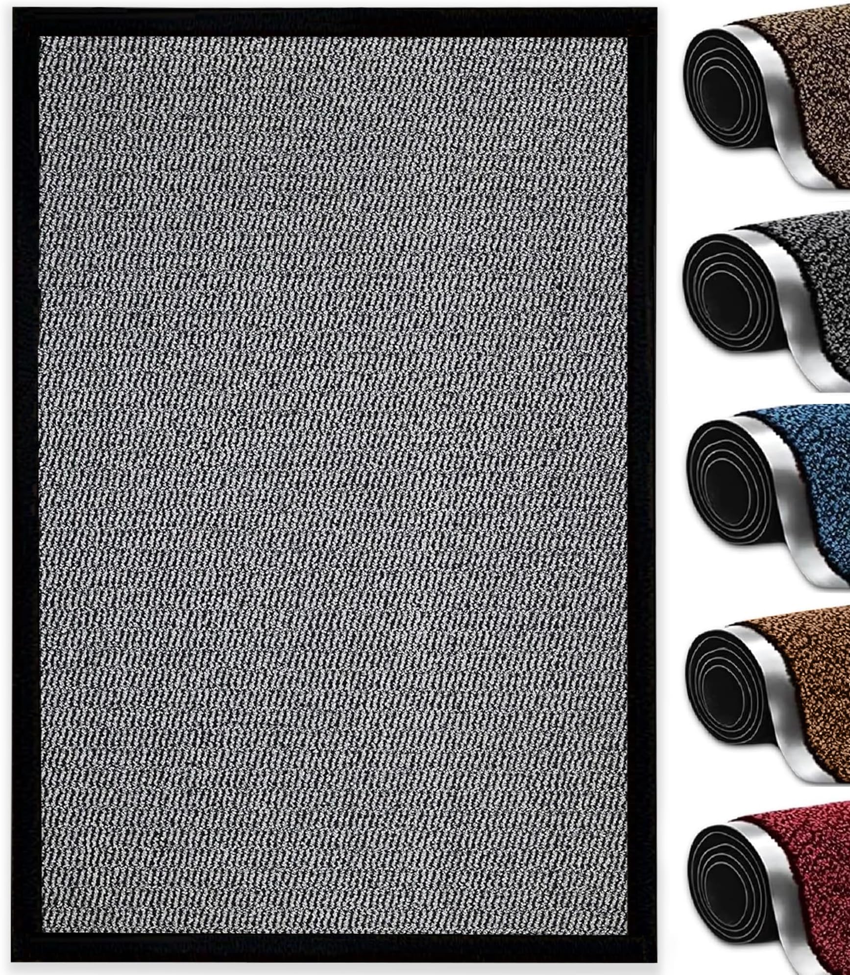 Heavy Duty Dirt Trapper Barrier Mat, Non-Slip PVC, Silver Grey, 60 x 80 cm โ image 1