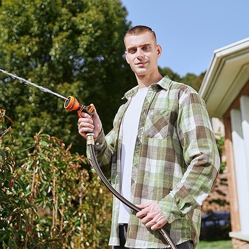 Miniatura 8 de Giraffe Tools Garden Leader Manguera de 25 pies x 58 pulgadas con mango de agarre giratorio, accesorios macho a hembra y manguera líder de 58