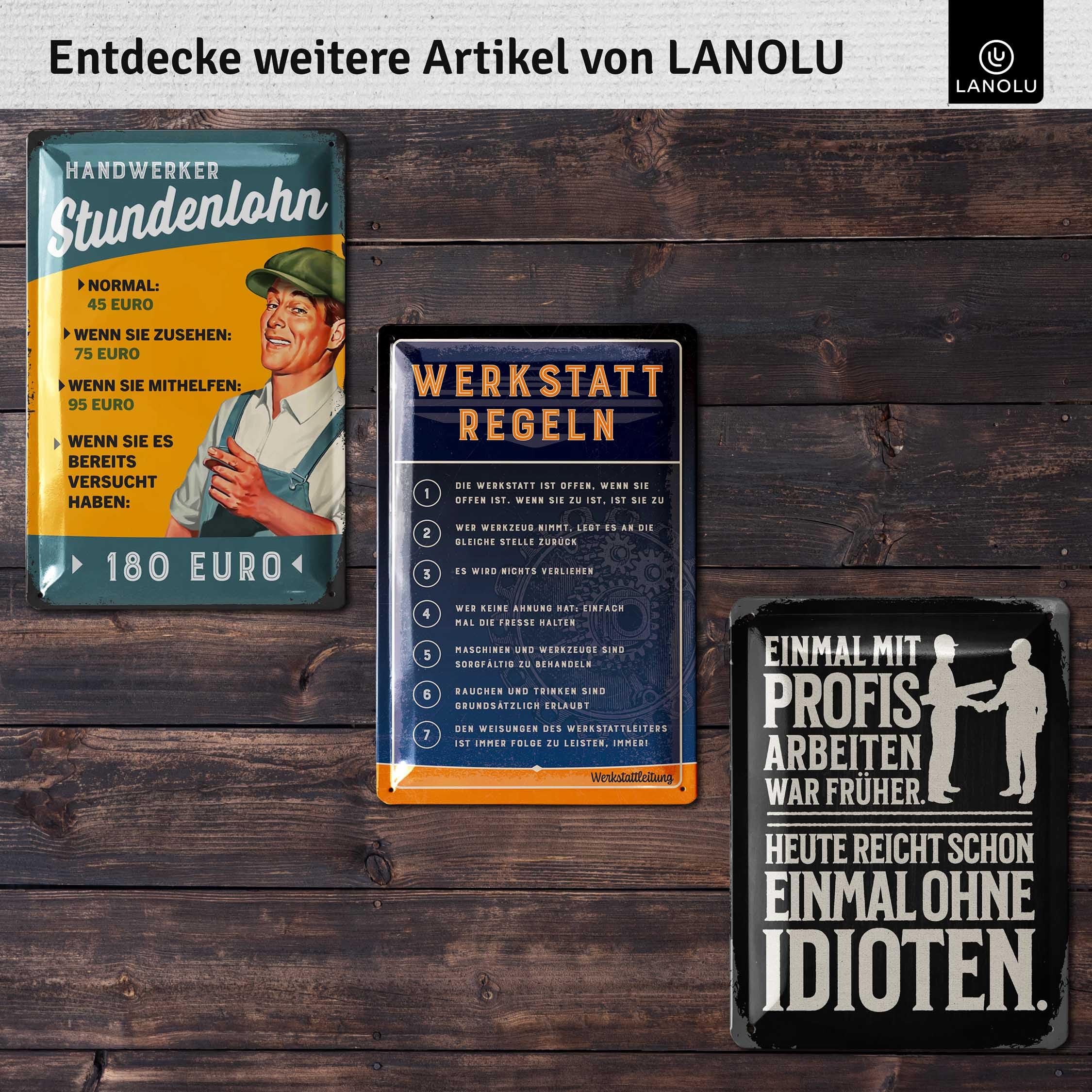Putuo Decor Targa In Metallo Umoristica 30x20 Cm - "Bitte Während Des Biertrinkens Keine Arbeit Verrichten" - Decorazione Da Bar